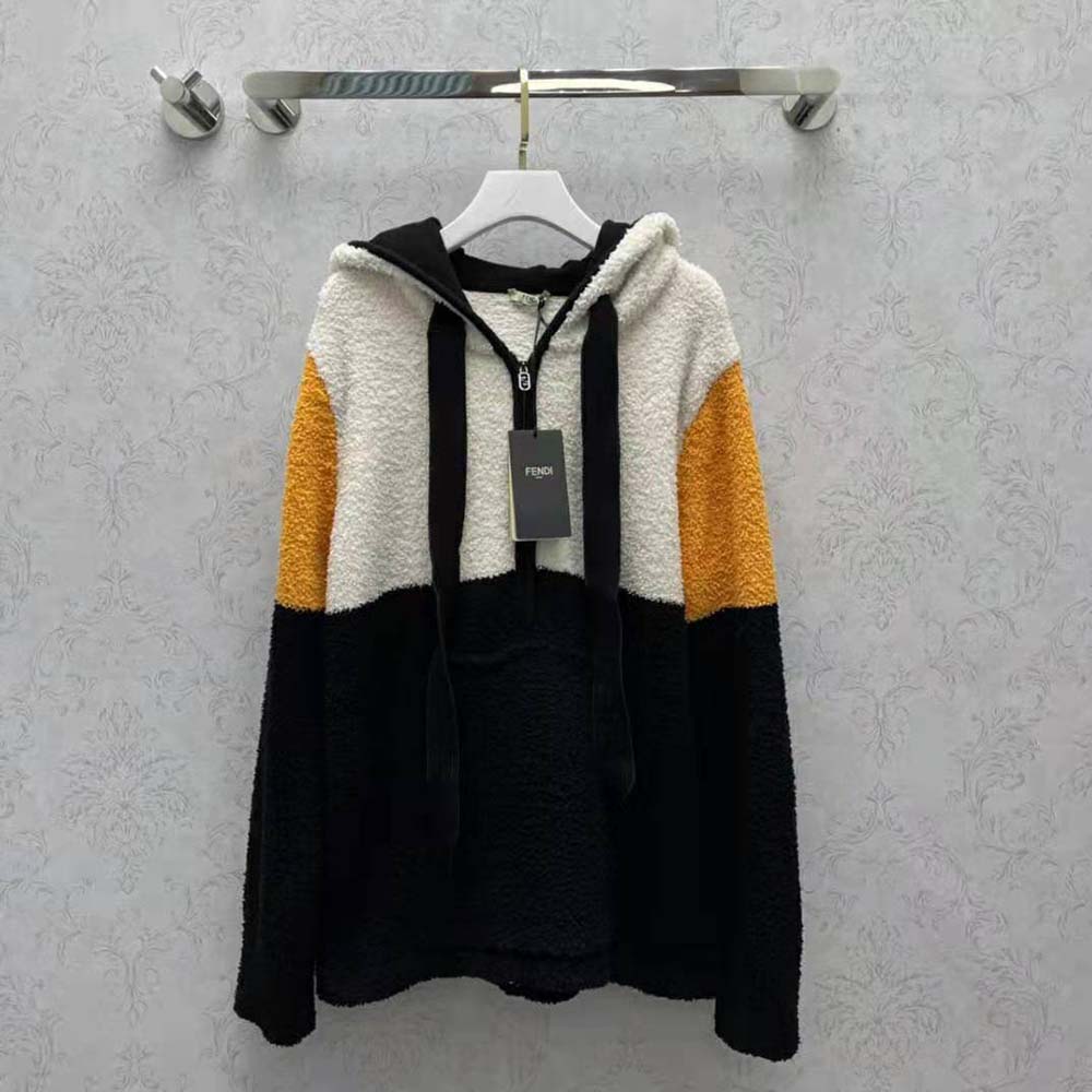 Fendi Women Multicolor Wool Sweatshirt with Drawstring Hood - image 2