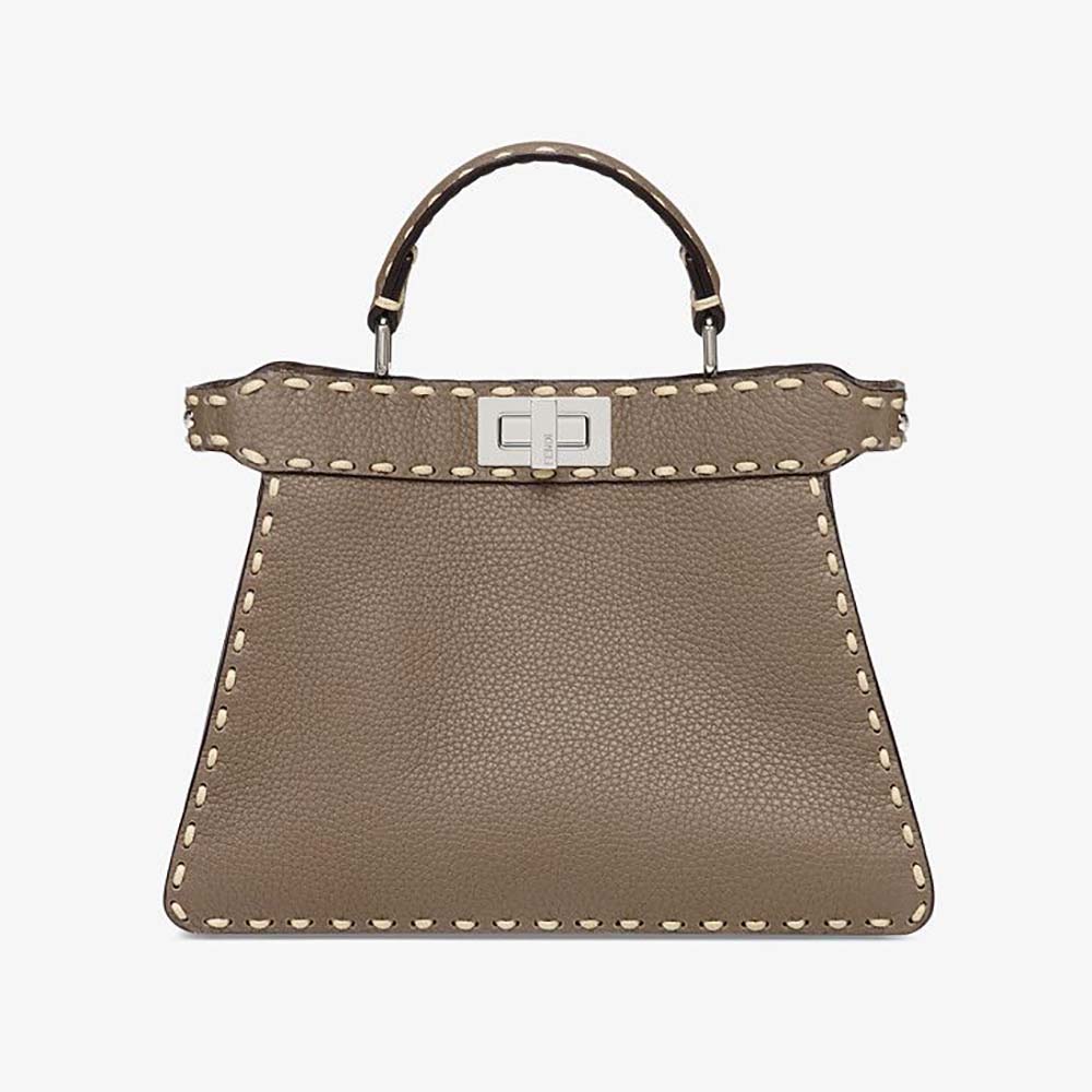 Fendi Women Peekaboo Iseeu Small Gray Full Grain Leather Bag - image 1