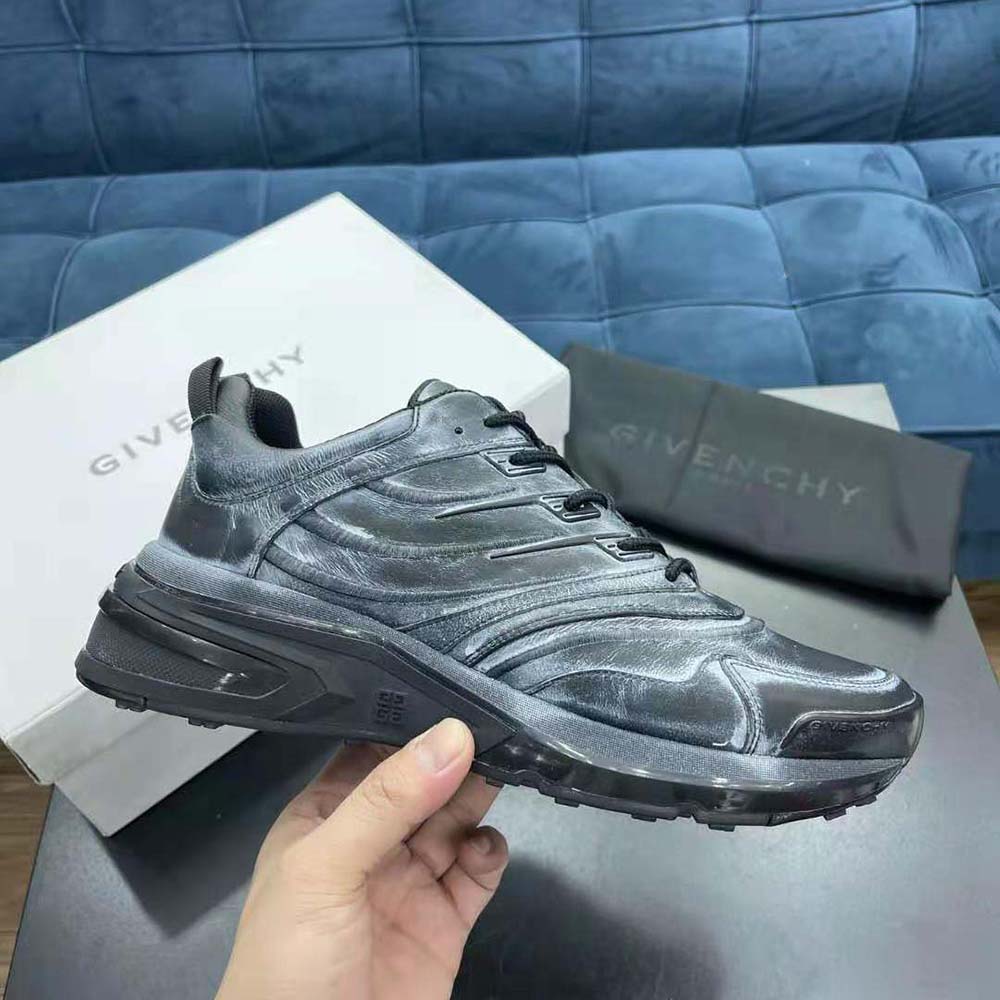 Givenchy Men Giv 1 Sneakers in Leather with Tag Effect Prints-Black - image 8