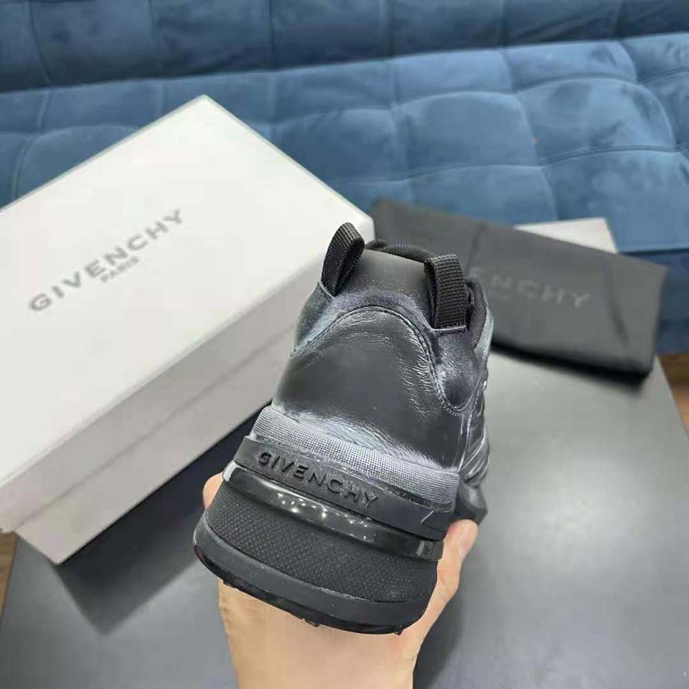 Givenchy Men Giv 1 Sneakers in Leather with Tag Effect Prints-Black - image 9
