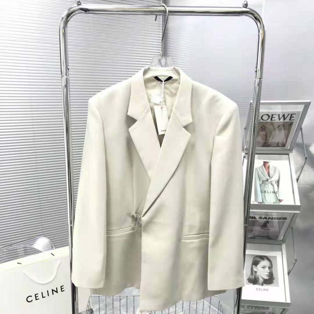 Close-up of metallic padlock detail on Givenchy Men Slim Fit Jacket