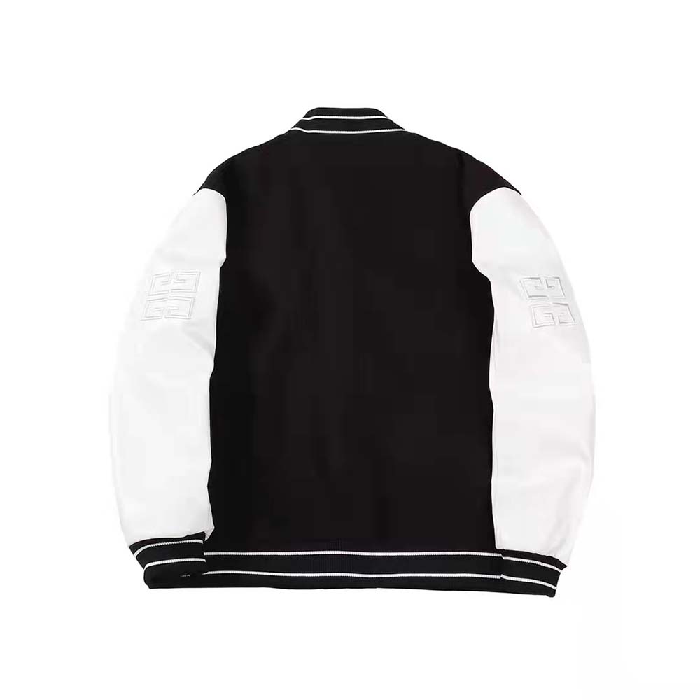 Side angle showing cropped silhouette of Givenchy Women Bomber in Wool and Leather