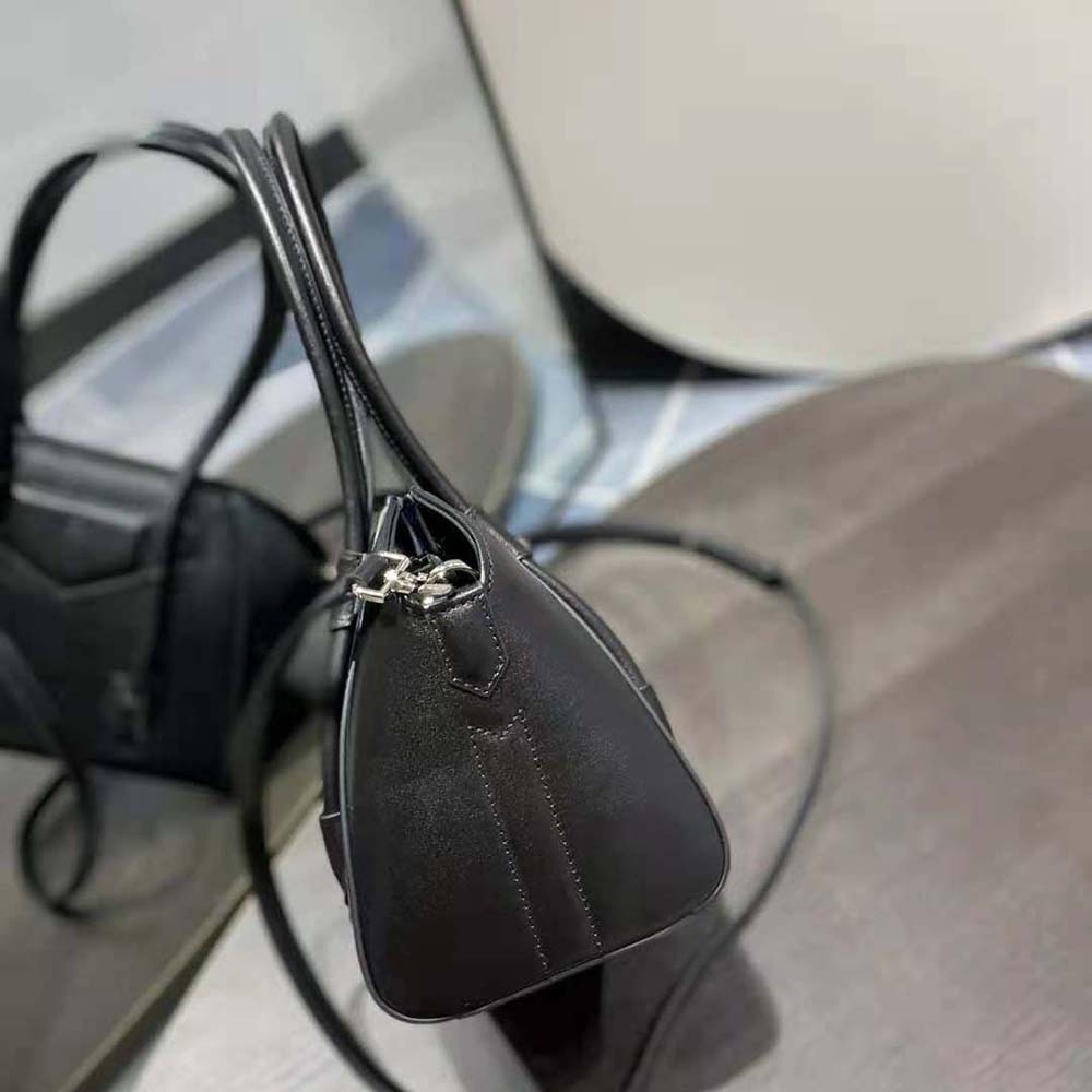 Givenchy Women Mini Antigona Lock Bag in Box Leather-Black - image 7