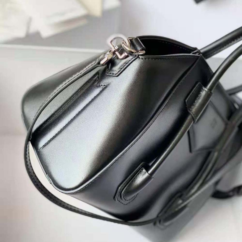 Givenchy Women Mini Antigona Lock Bag in Box Leather-Black - image 4
