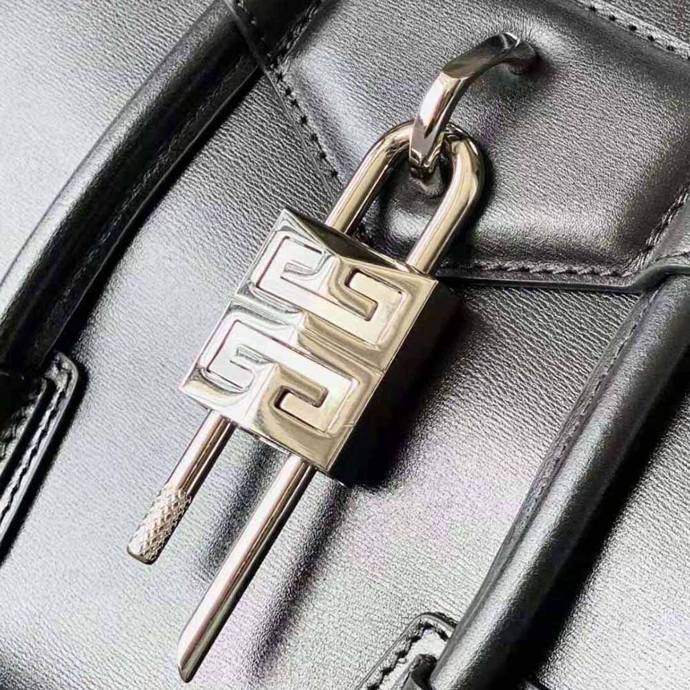 Givenchy Women Mini Antigona Lock Bag in Box Leather-Black - image 7