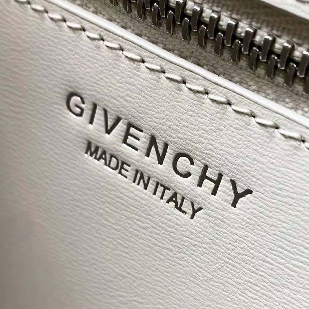 Givenchy Women Mini Antigona Lock Bag in Box Leather-White - image 10