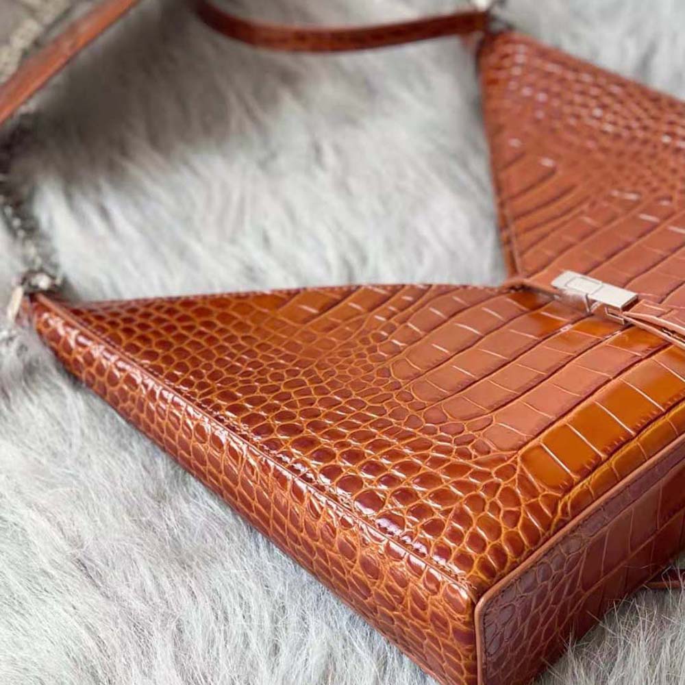 Givenchy Women Small Cut Out Bag in Crocodile Effect Leather with Chain-Brown - image 4