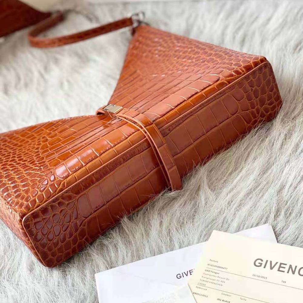 Givenchy Women Small Cut Out Bag in Crocodile Effect Leather with Chain-Brown - image 5