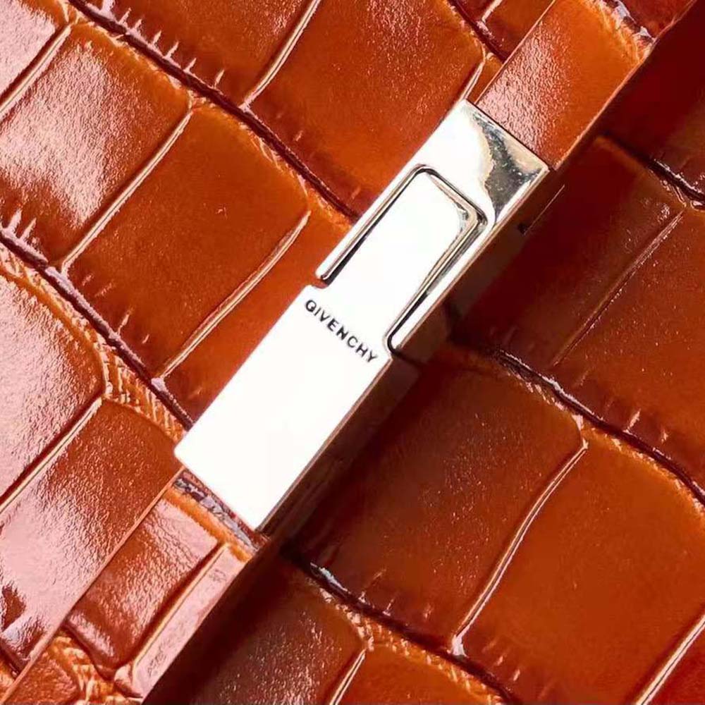 Givenchy Women Small Cut Out Bag in Crocodile Effect Leather with Chain-Brown - image 9