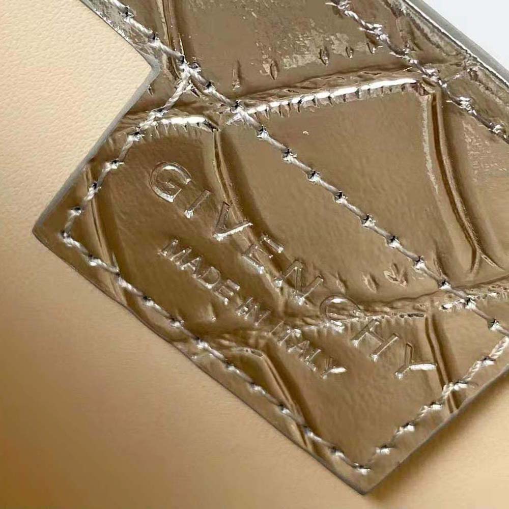 Givenchy Women Small Cut Out Bag in Crocodile Effect Leather with Chain-Silver - image 10