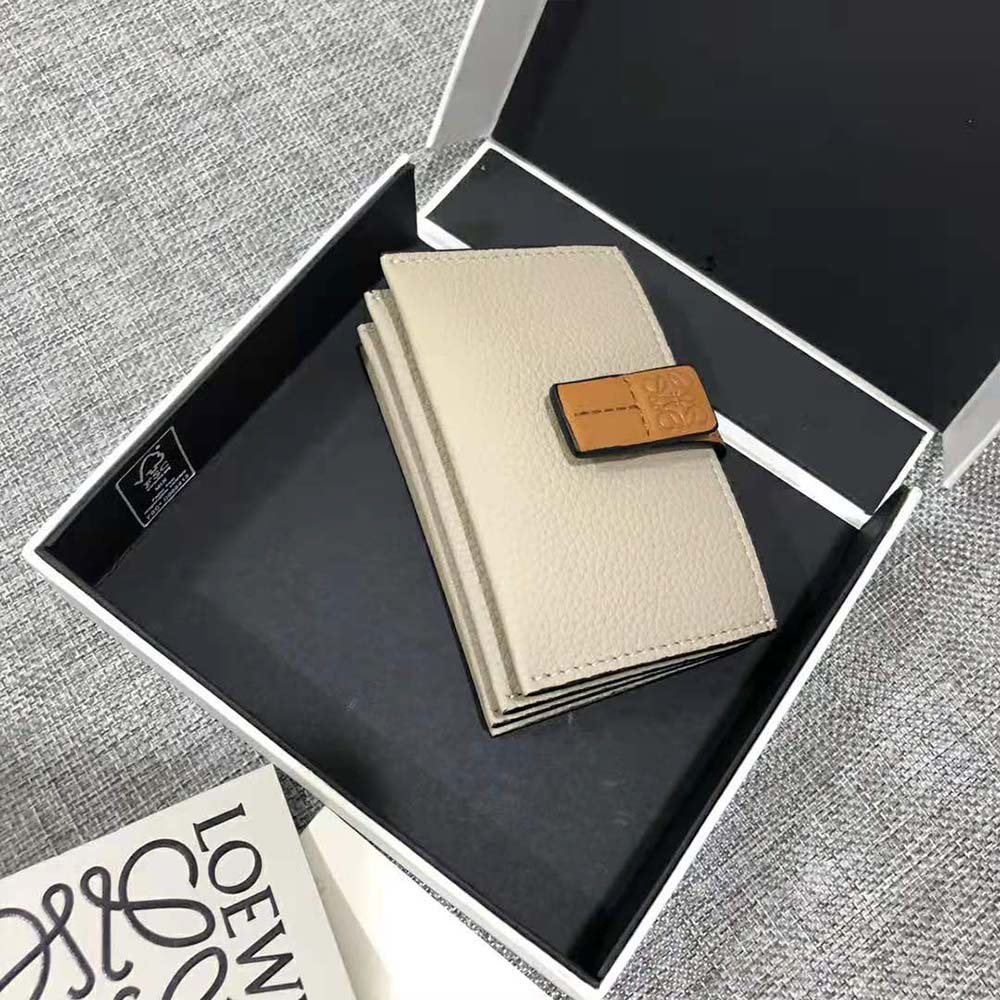 Side angle showing accordion compartments of Loewe Women Accordion Cardholder