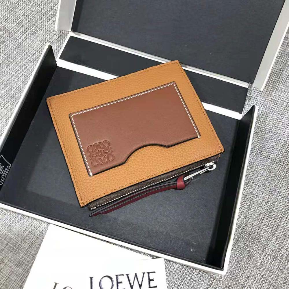 Side angle showing slim profile of Loewe Women Coin Cardholder