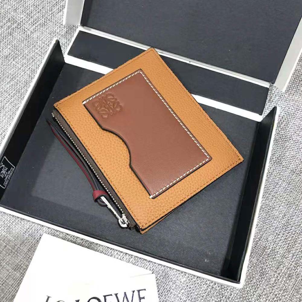 Loewe Women Coin Cardholder in Soft Grained Calfskin-Brown - image 4