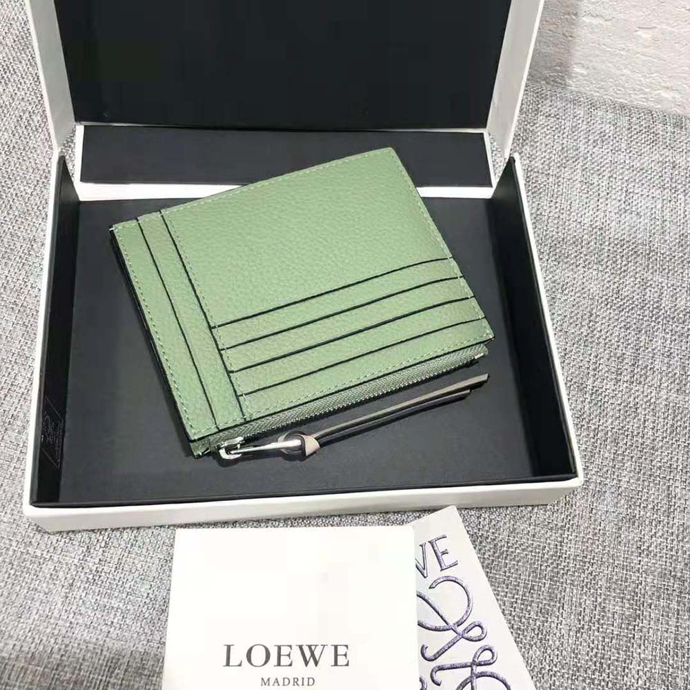 Loewe Women Coin Cardholder in Soft Grained Calfskin-Lime - image 5