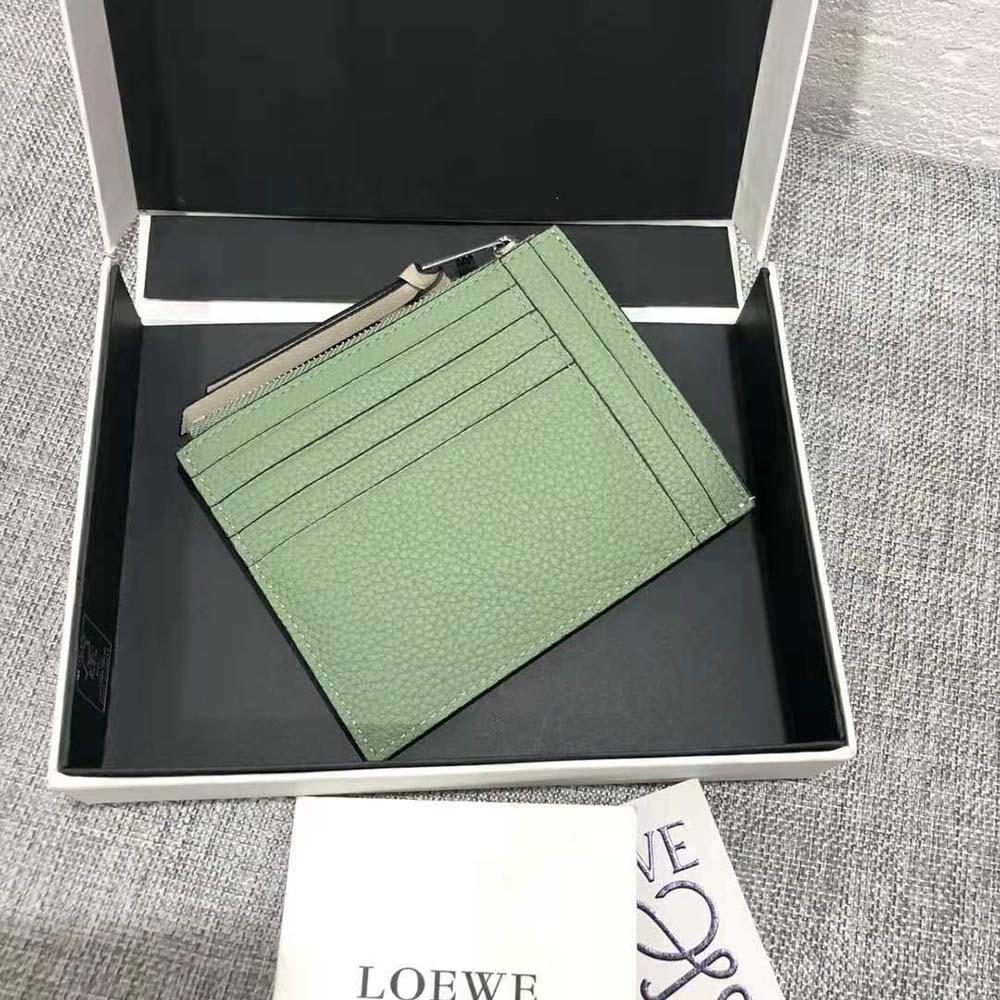 Loewe Women Coin Cardholder in Soft Grained Calfskin-Lime - image 6