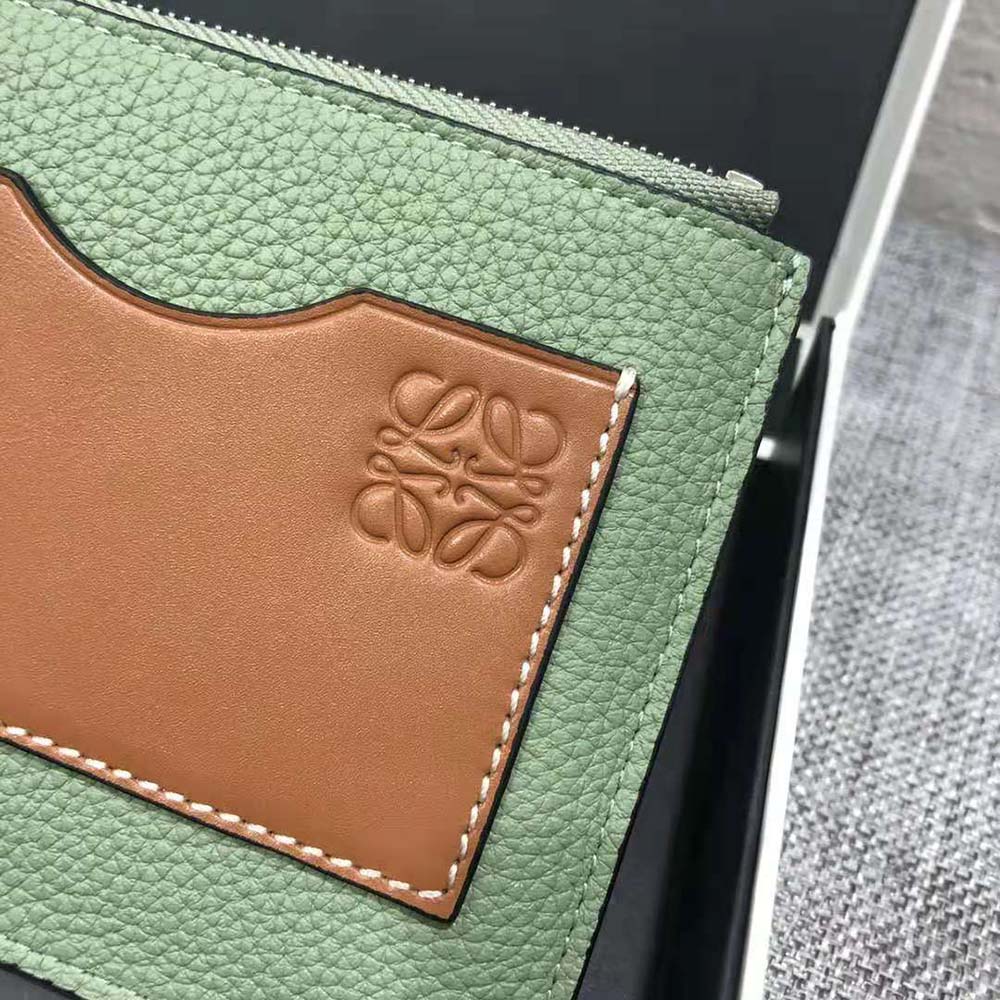 Loewe Women Coin Cardholder in Soft Grained Calfskin-Lime - image 9