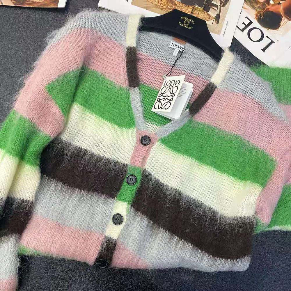 Loewe Women Stripe Cardigan in Mohair - image 4