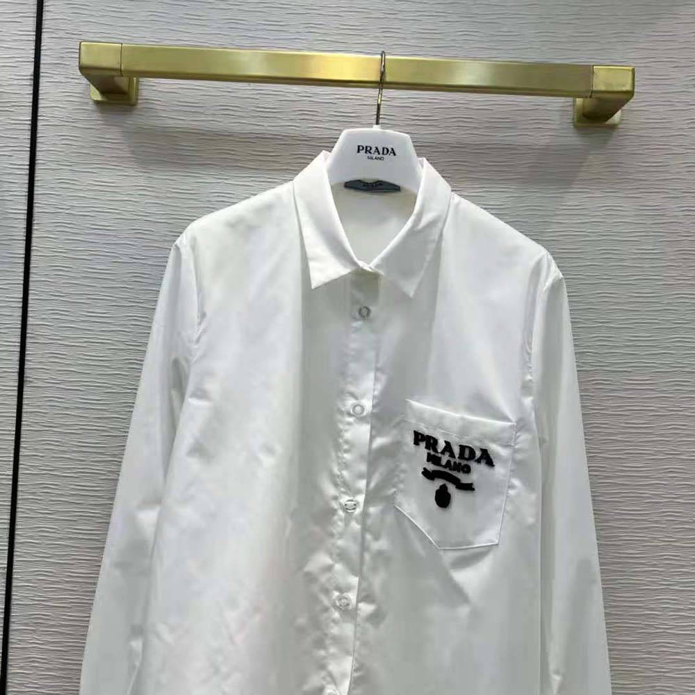 Prada Women Embroidered Poplin Blouse - image 4
