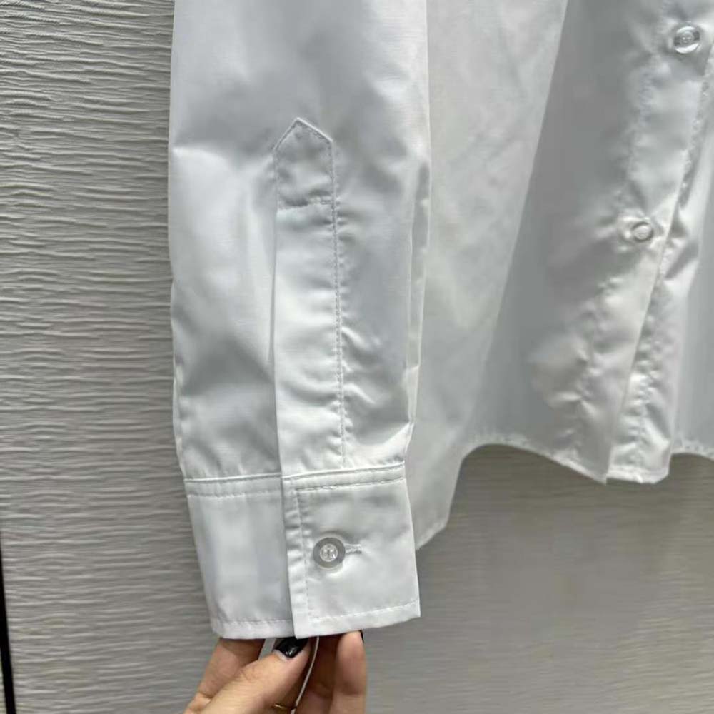 Prada Women Embroidered Poplin Blouse - image 9