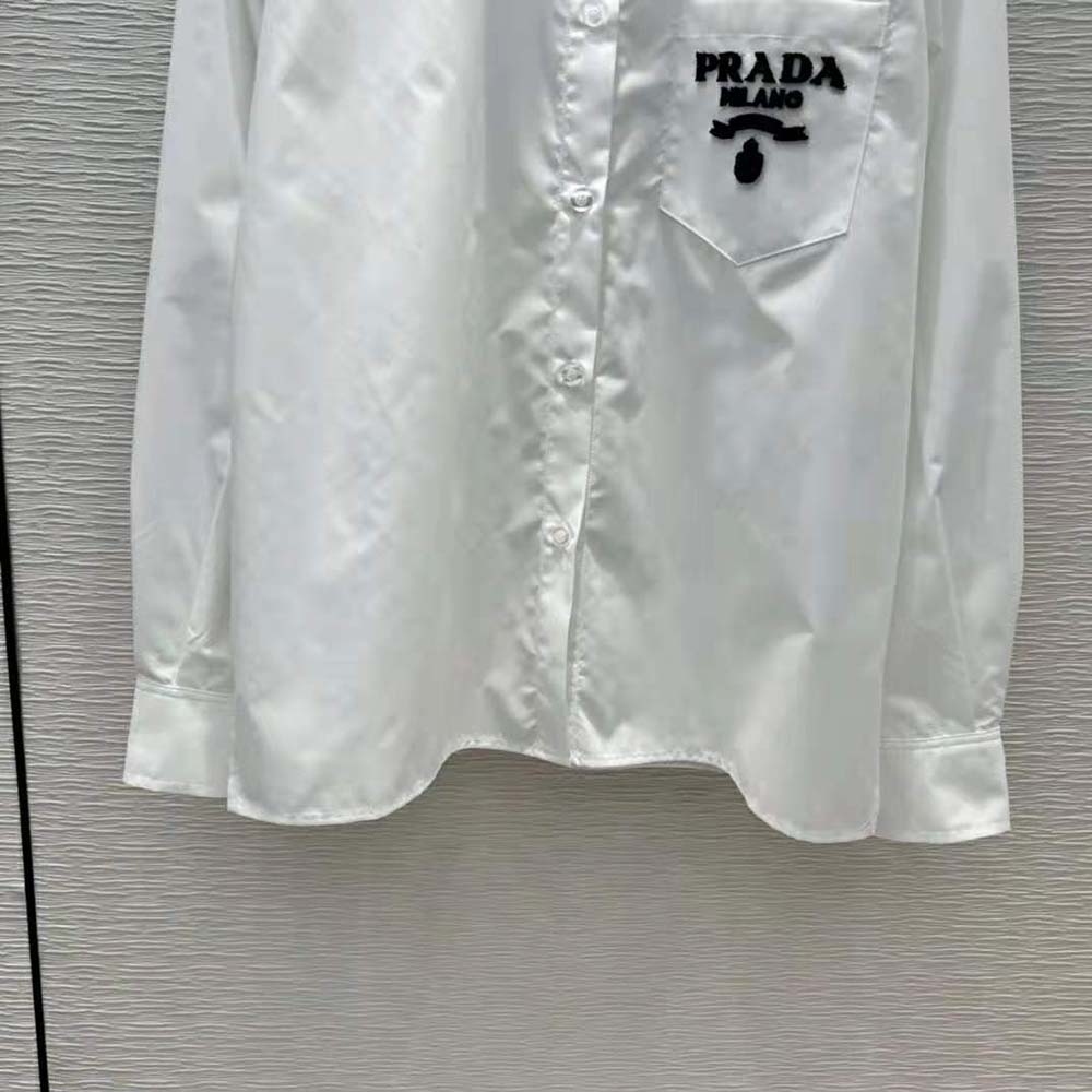 Prada Women Embroidered Poplin Blouse - image 7
