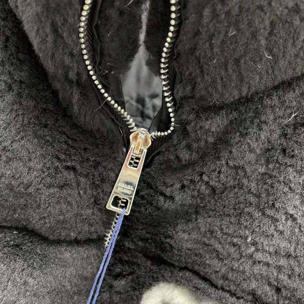 Prada Women Jacket Stands Out for the Delicate Touch of Shearling Jacket-Black - image 8