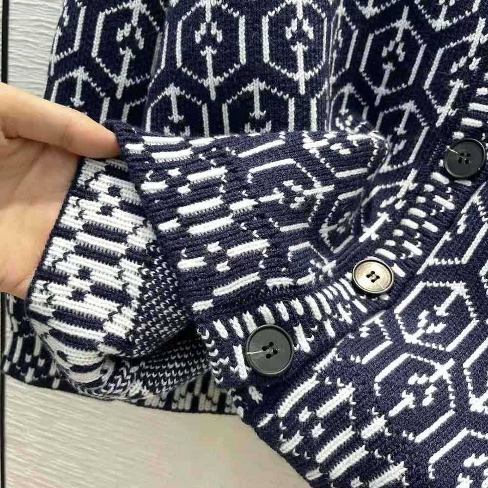 Prada Women Jacquard Shetland Wool Cardigan - image 8