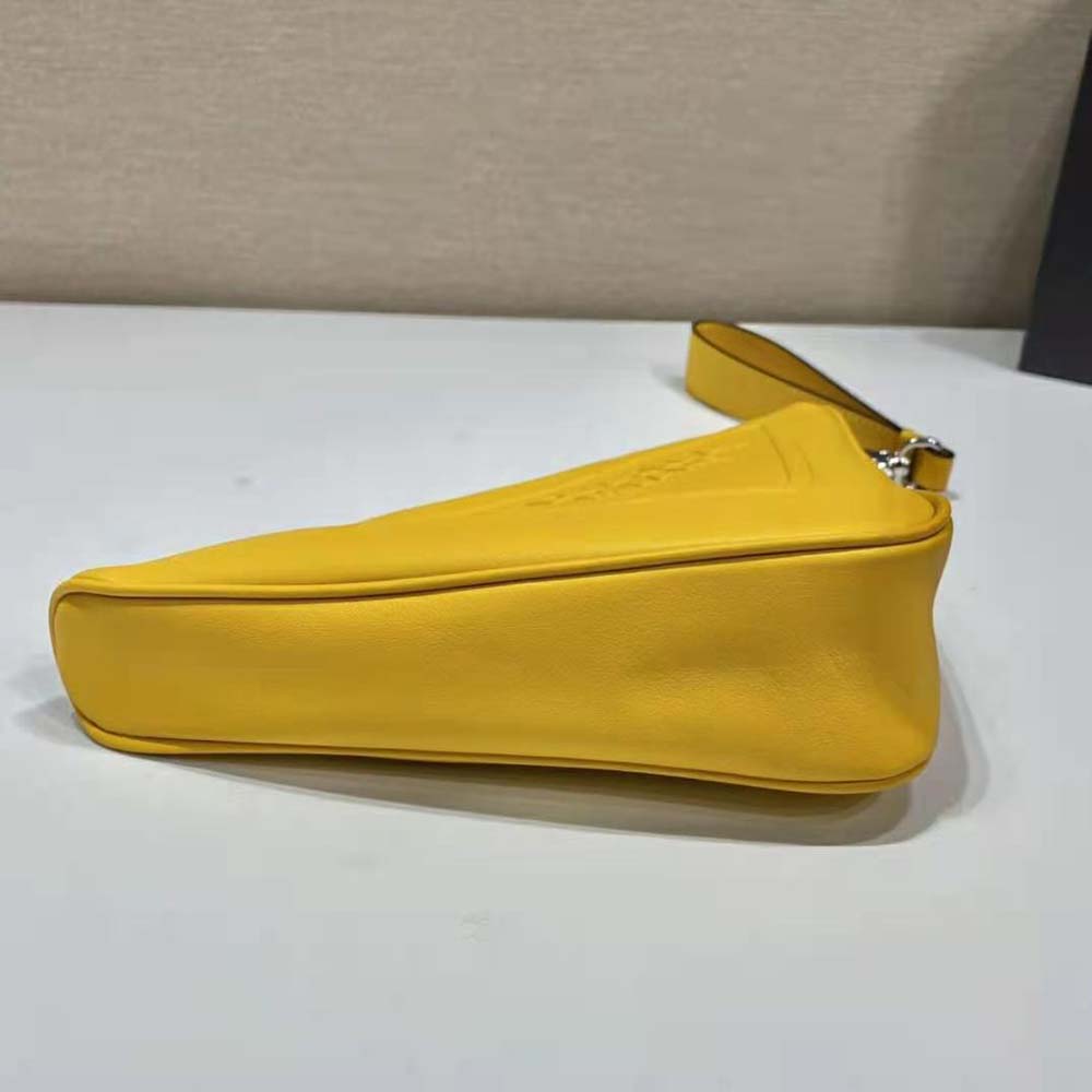 Prada Women Leather Triangle Leather Pouch-Yellow - image 6