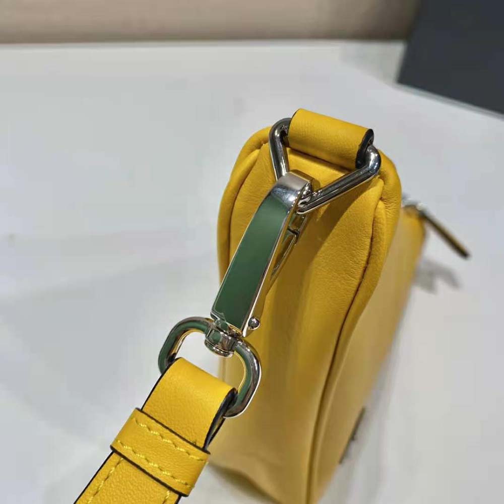 Prada Women Leather Triangle Leather Pouch-Yellow - image 7