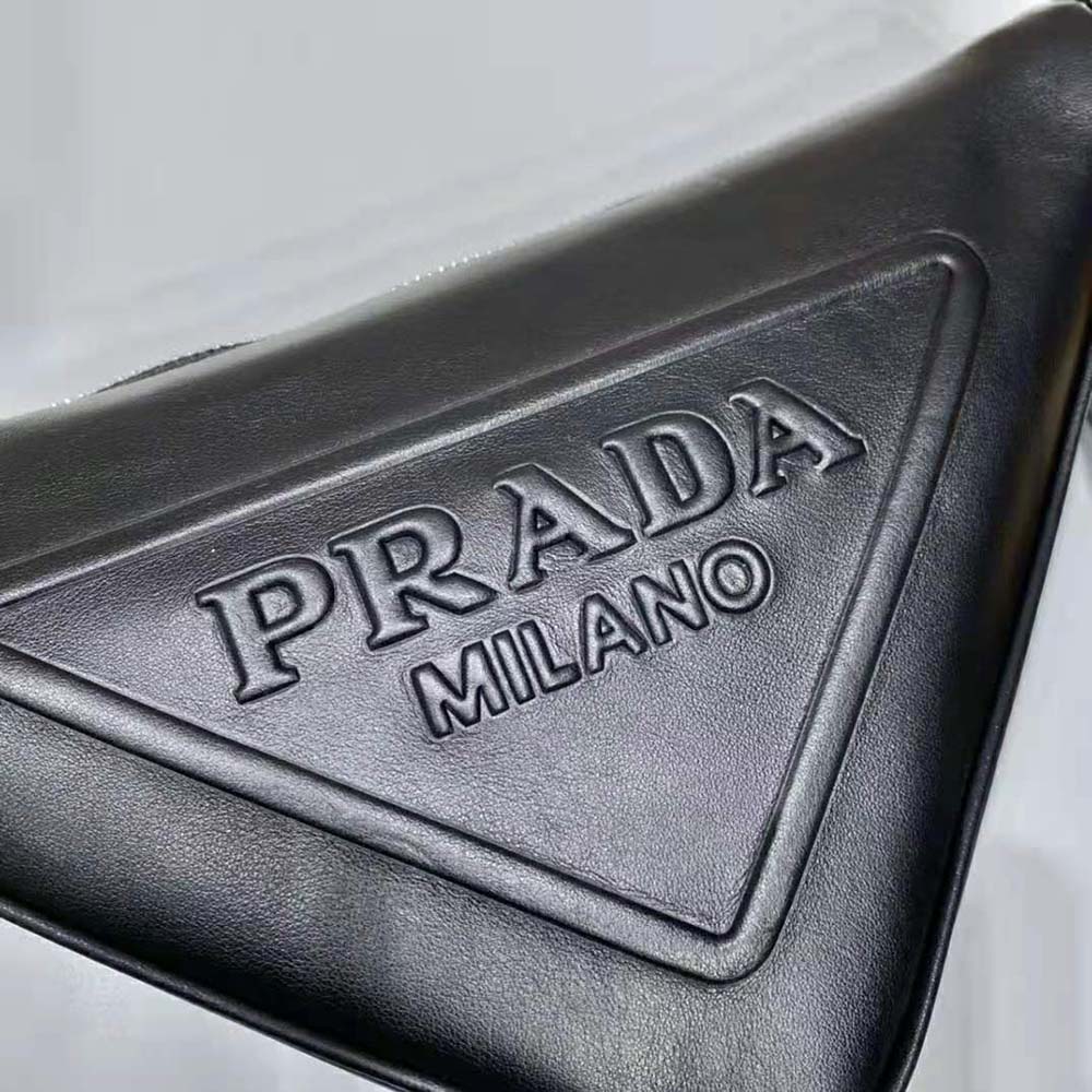 Prada Women Leather Triangle Leather Pouch-Black - image 8