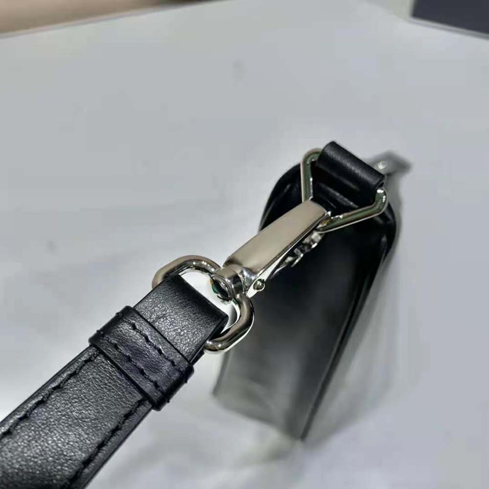 Prada Women Leather Triangle Leather Pouch-Black - image 7
