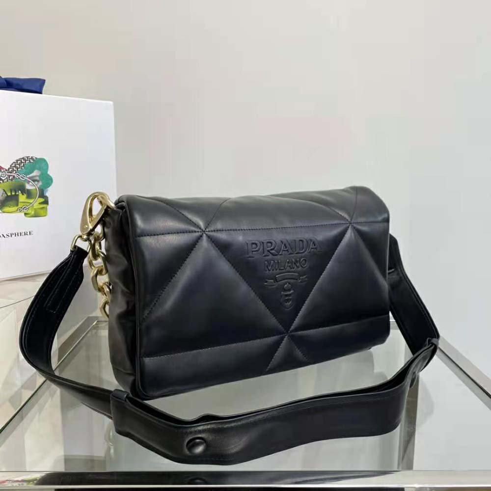Prada Women Padded Nappa Leather Shoulder Bag-Black - image 4