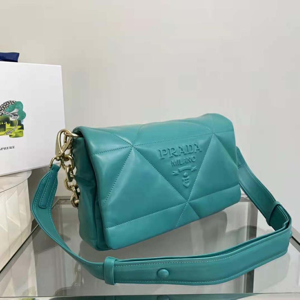 Prada Women Padded Nappa Leather Shoulder Bag-Lime - image 4