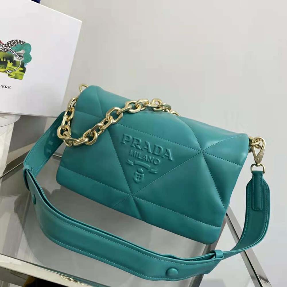 Prada Women Padded Nappa Leather Shoulder Bag-Lime - image 5