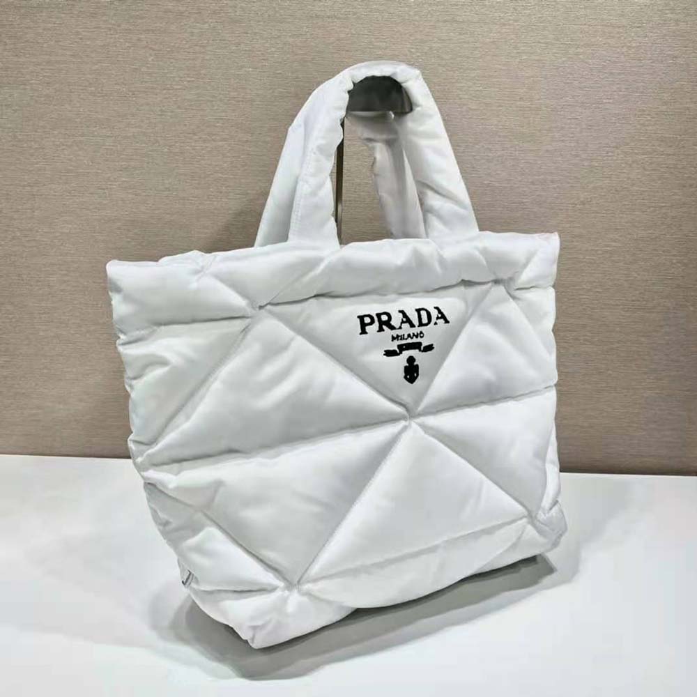Prada Women Padded Re-Nylon Tote Bag-White - image 4