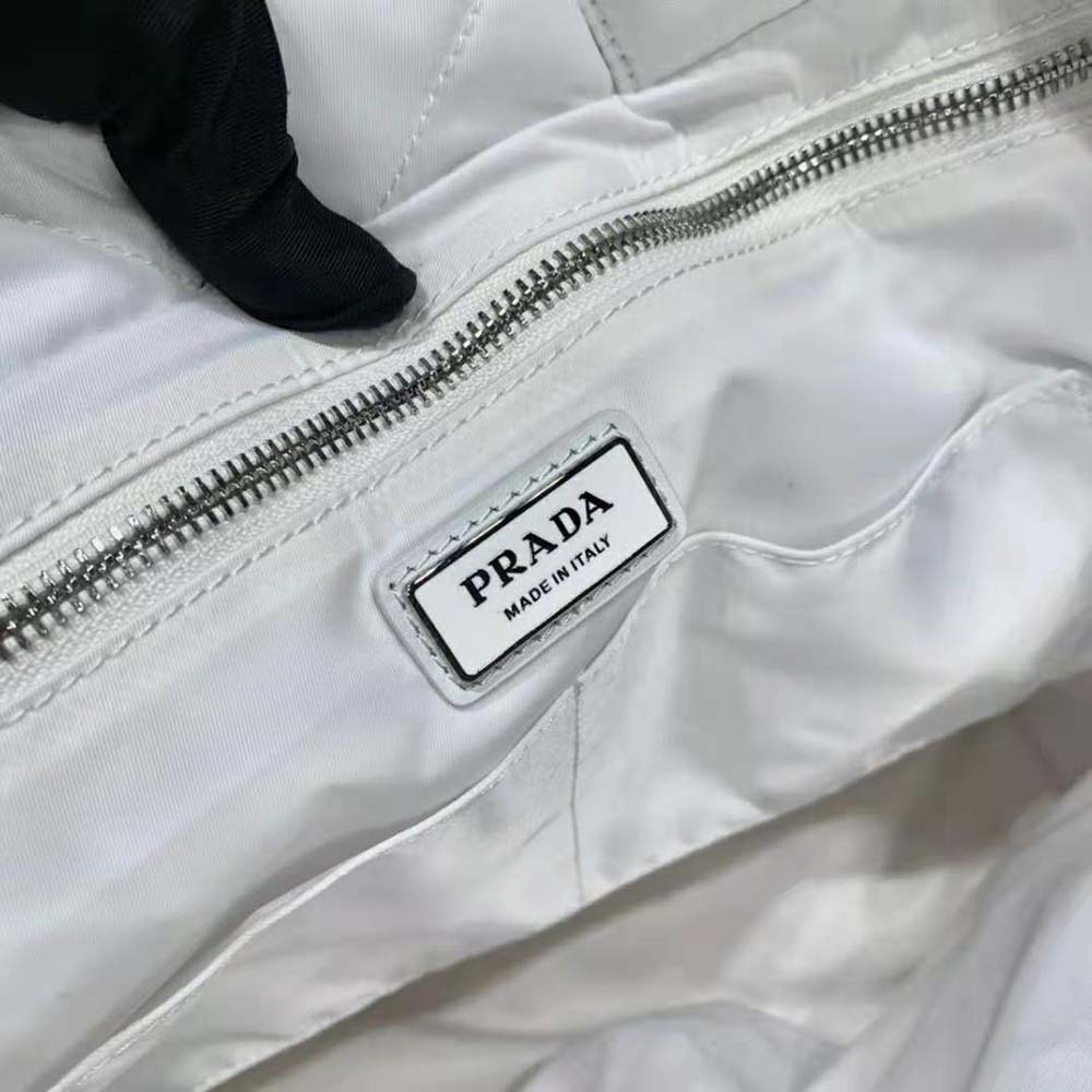 Prada Women Padded Re-Nylon Tote Bag-White - image 9