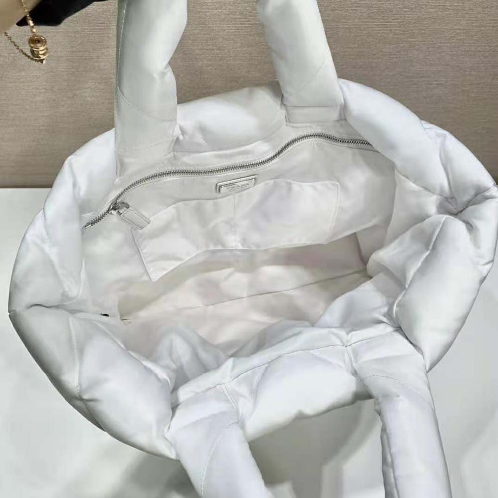 Prada Women Padded Re-Nylon Tote Bag-White - image 6