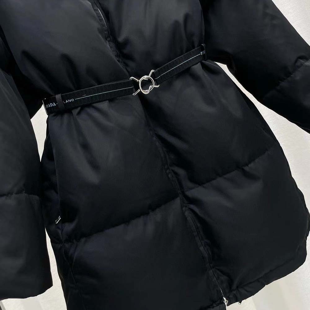 Prada Women Re-Nylon Gabardine Down Coat-Black - image 5