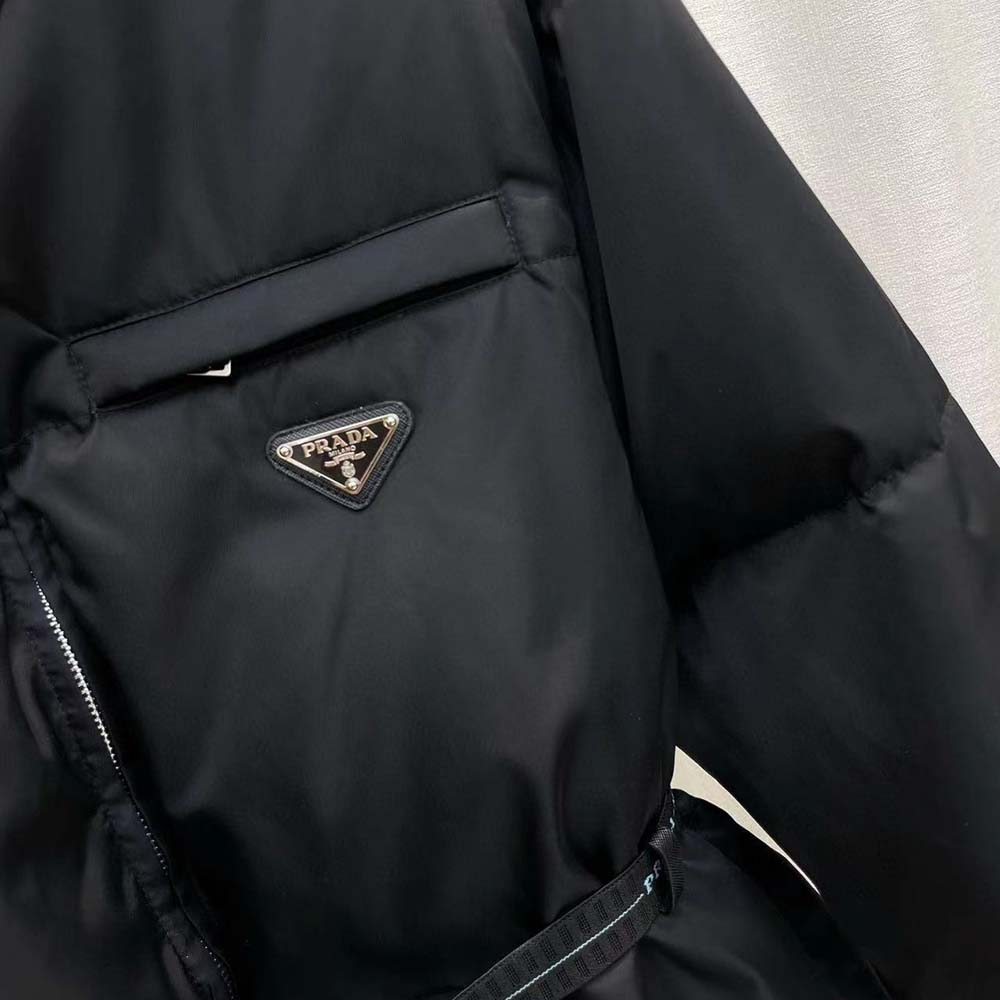 Prada Women Re-Nylon Gabardine Down Coat-Black - image 4