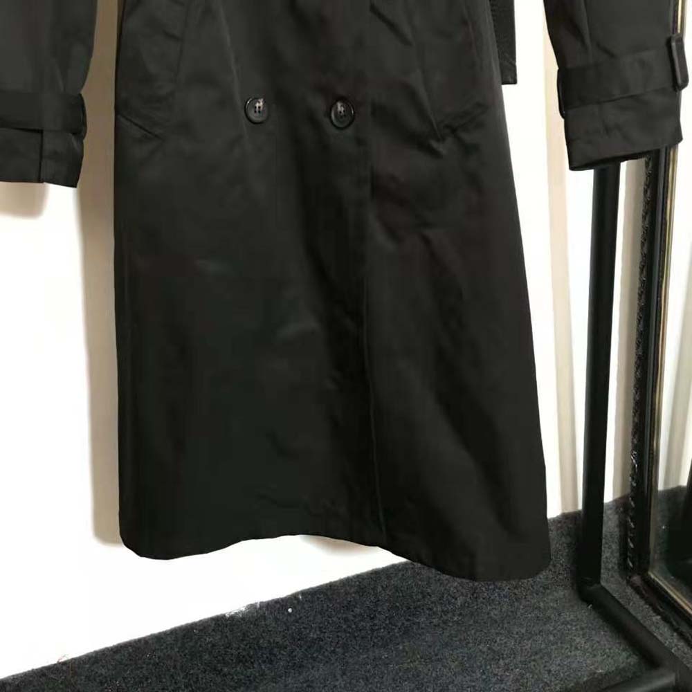Prada Women Re-Nylon Gabardine Trench Coat-Black - image 5
