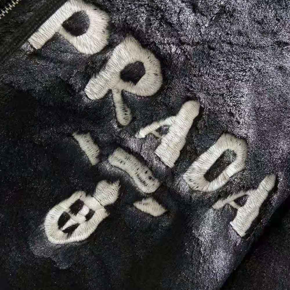 Prada Women Reversible Gabardine and Shearling Jacket-Black - image 9
