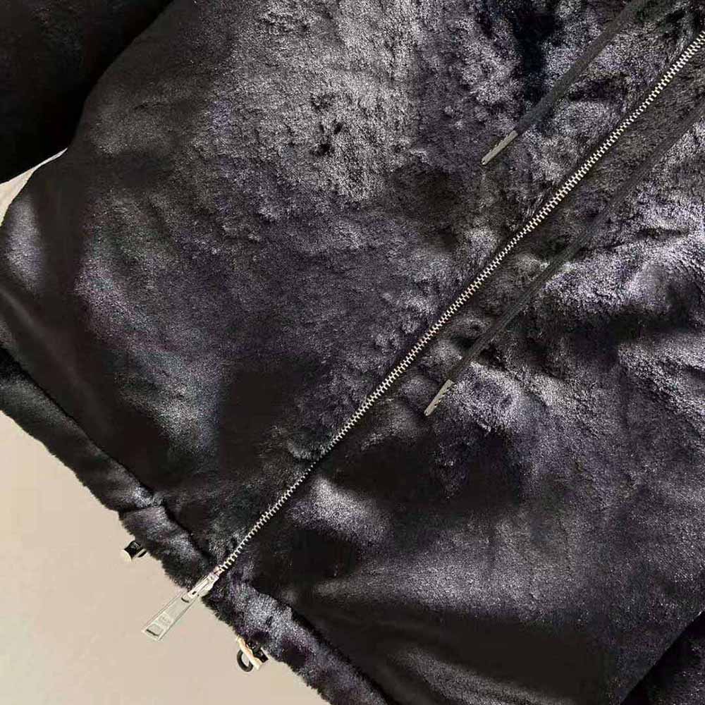 Prada Women Reversible Gabardine and Shearling Jacket-Black - image 8