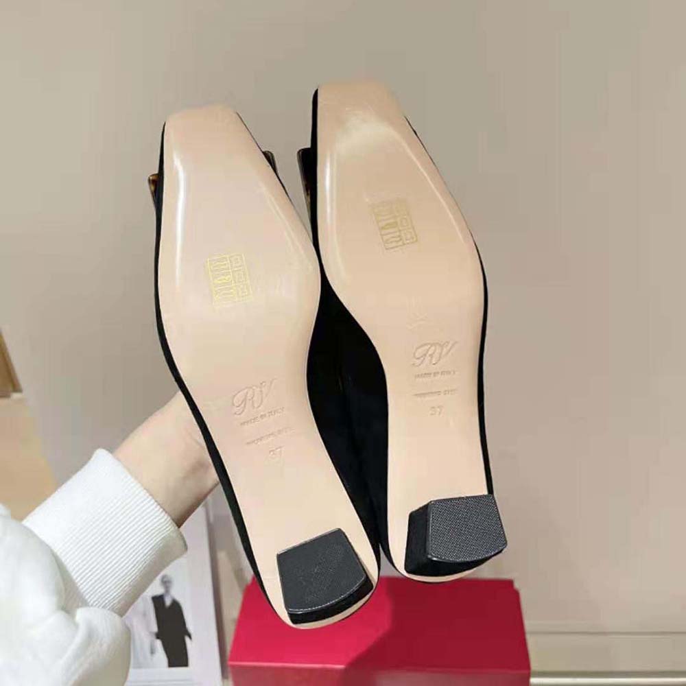 Roger Vivier Women Belle Vivier Turtle Buckle Pumps in Suede - image 10