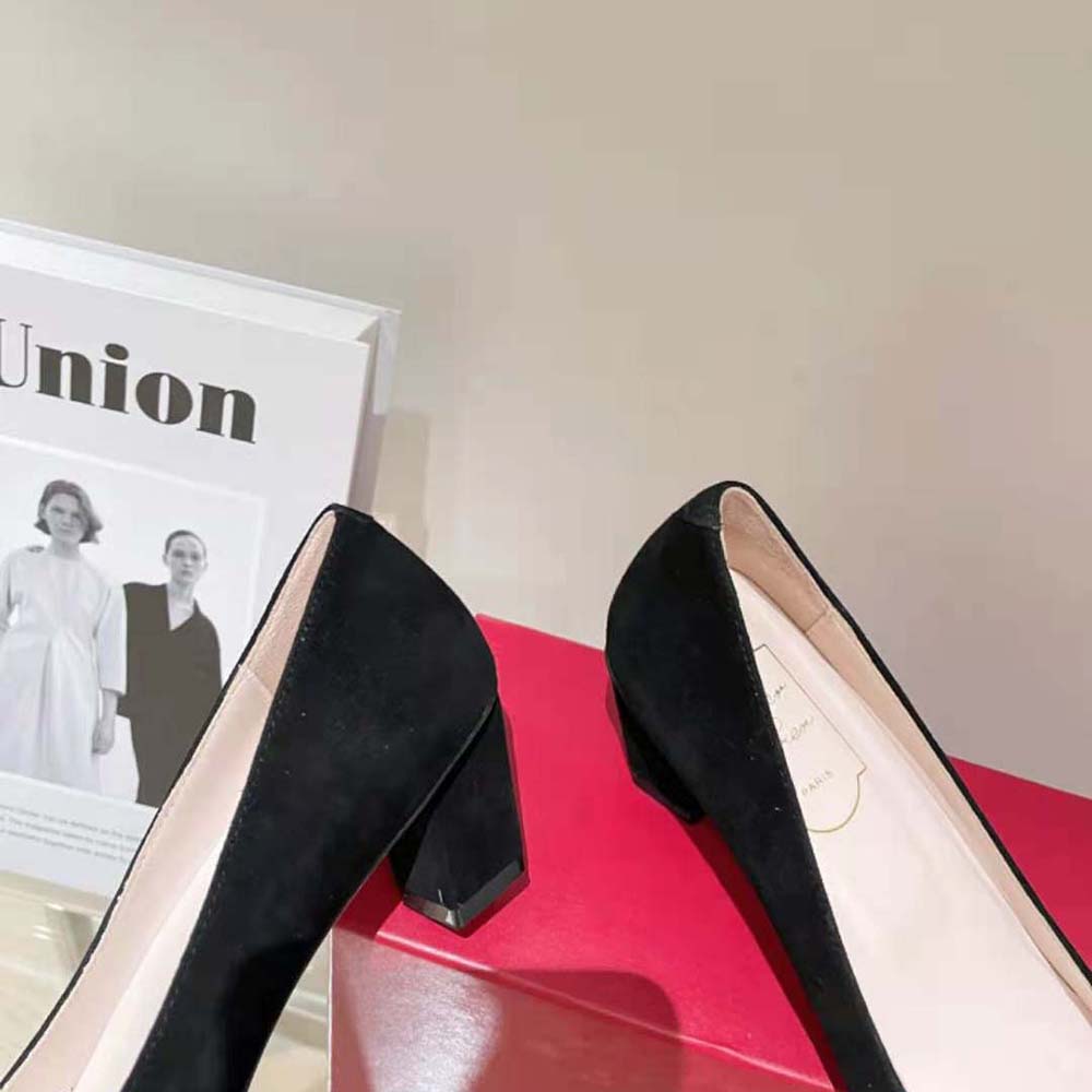 Roger Vivier Women Belle Vivier Turtle Buckle Pumps in Suede - image 9