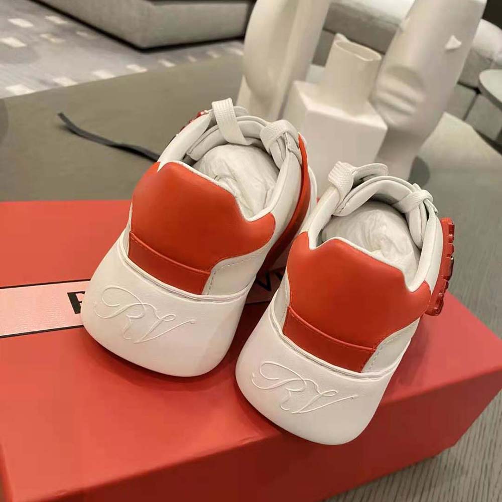 Roger Vivier Women Viv Skate Strass Buckle Sneakers in Soft Leather-Red - image 6