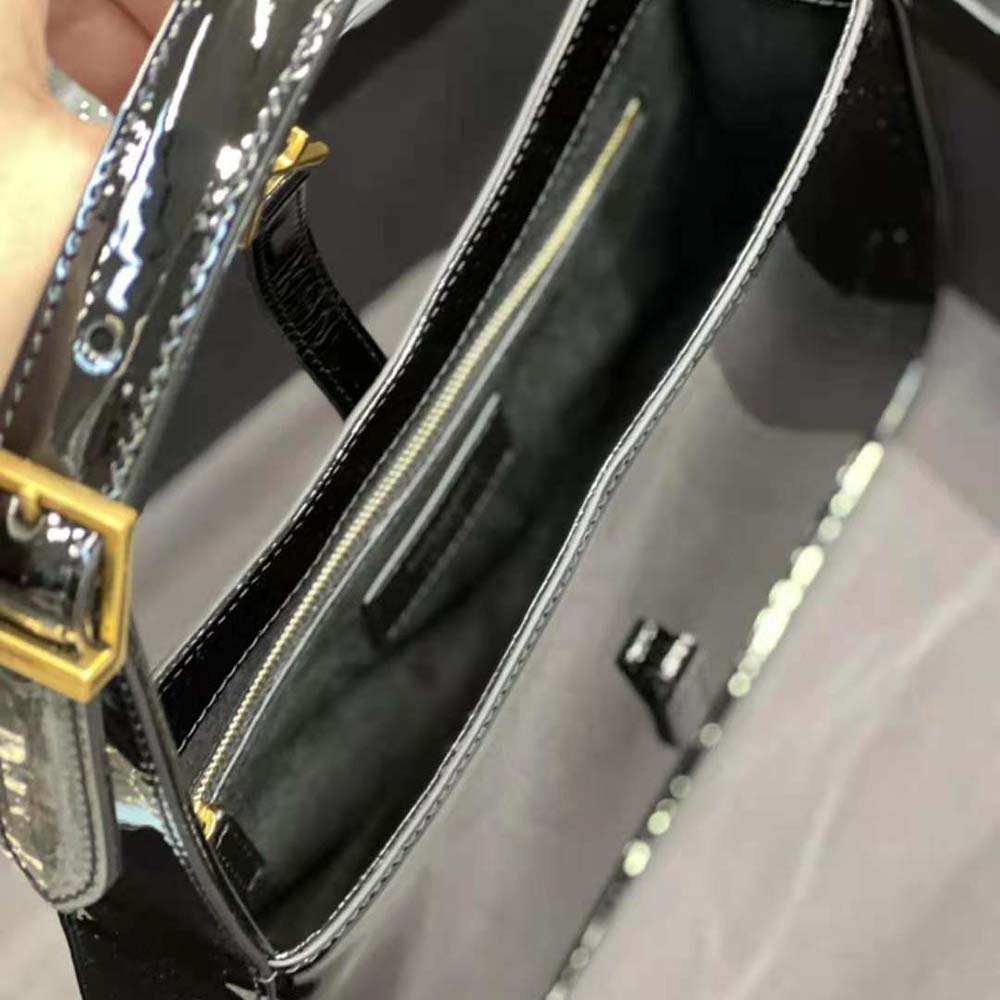 Saint Laurent YSL Women Le 5 A 7 Hobo Bag in Patent Leather-Black - image 9