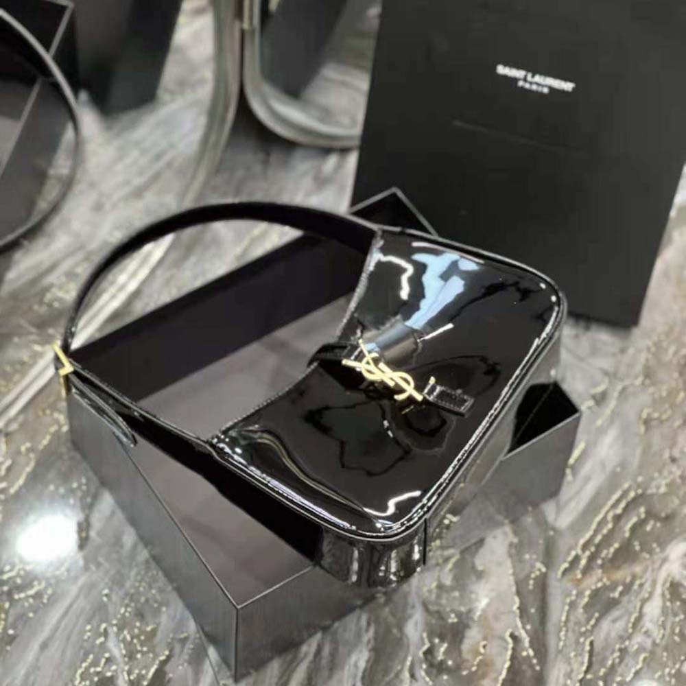 Saint Laurent YSL Women Le 5 A 7 Hobo Bag in Patent Leather-Black - image 6
