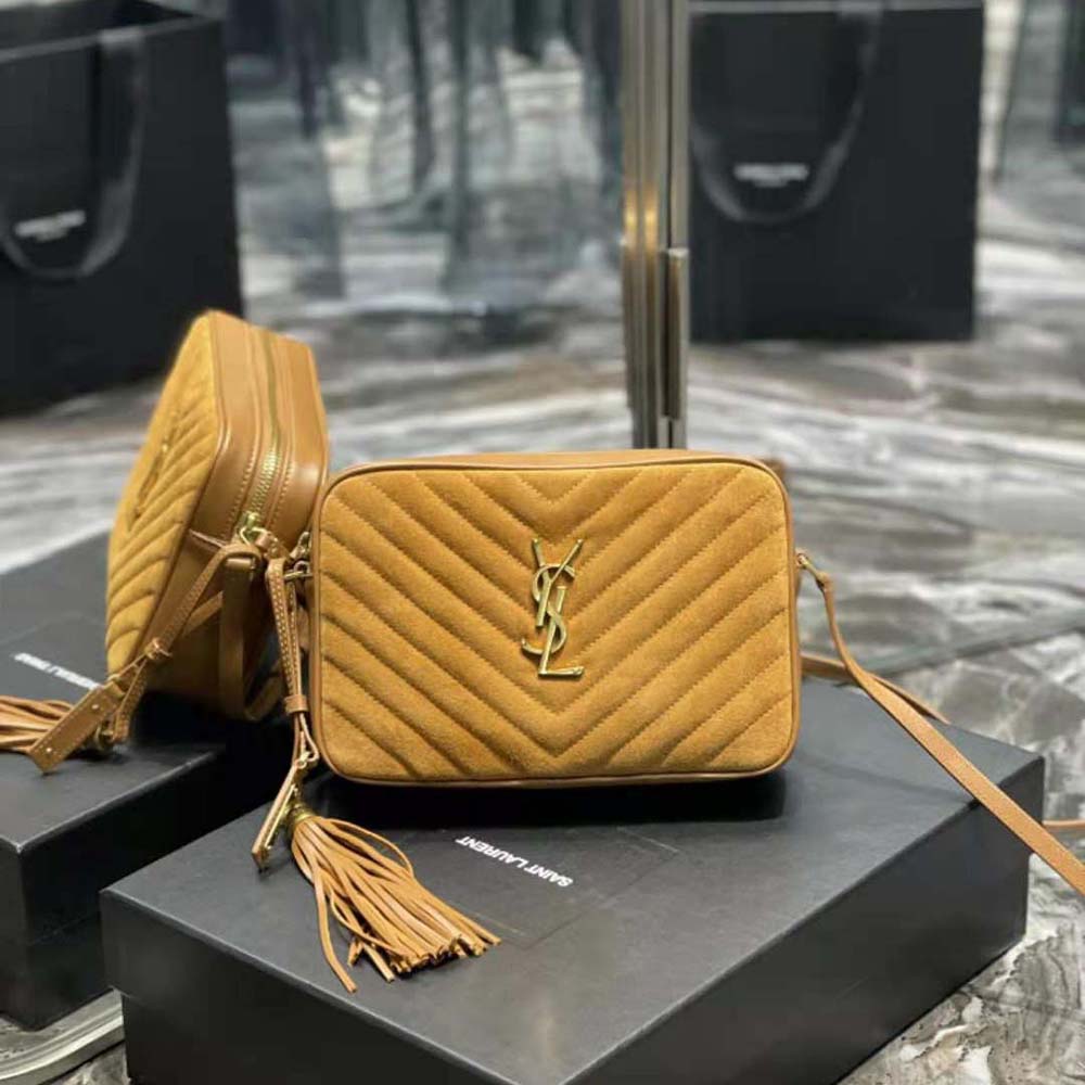 Saint Laurent YSL Women Lou Camera Bag in Quilted Suede and Smooth Leather - image 2
