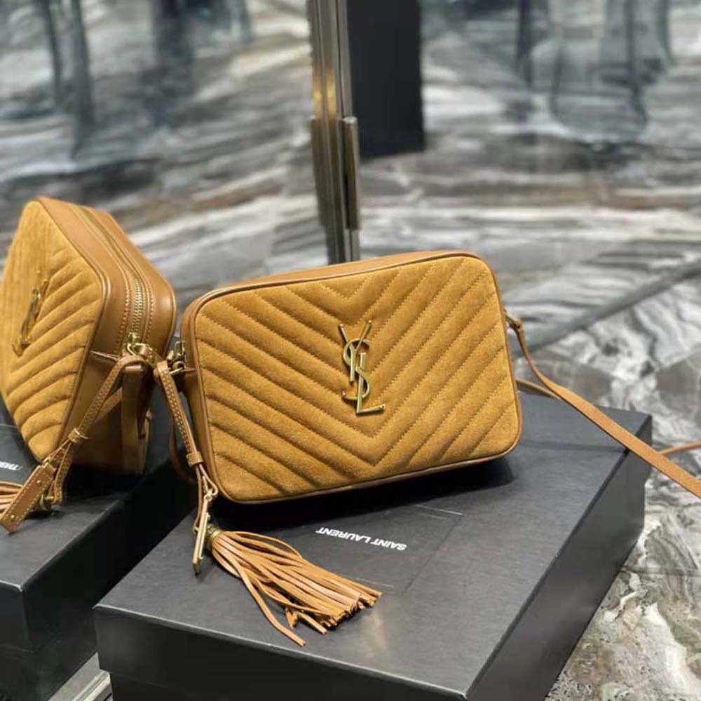 Saint Laurent YSL Women Lou Camera Bag in Quilted Suede and Smooth Leather - image 3