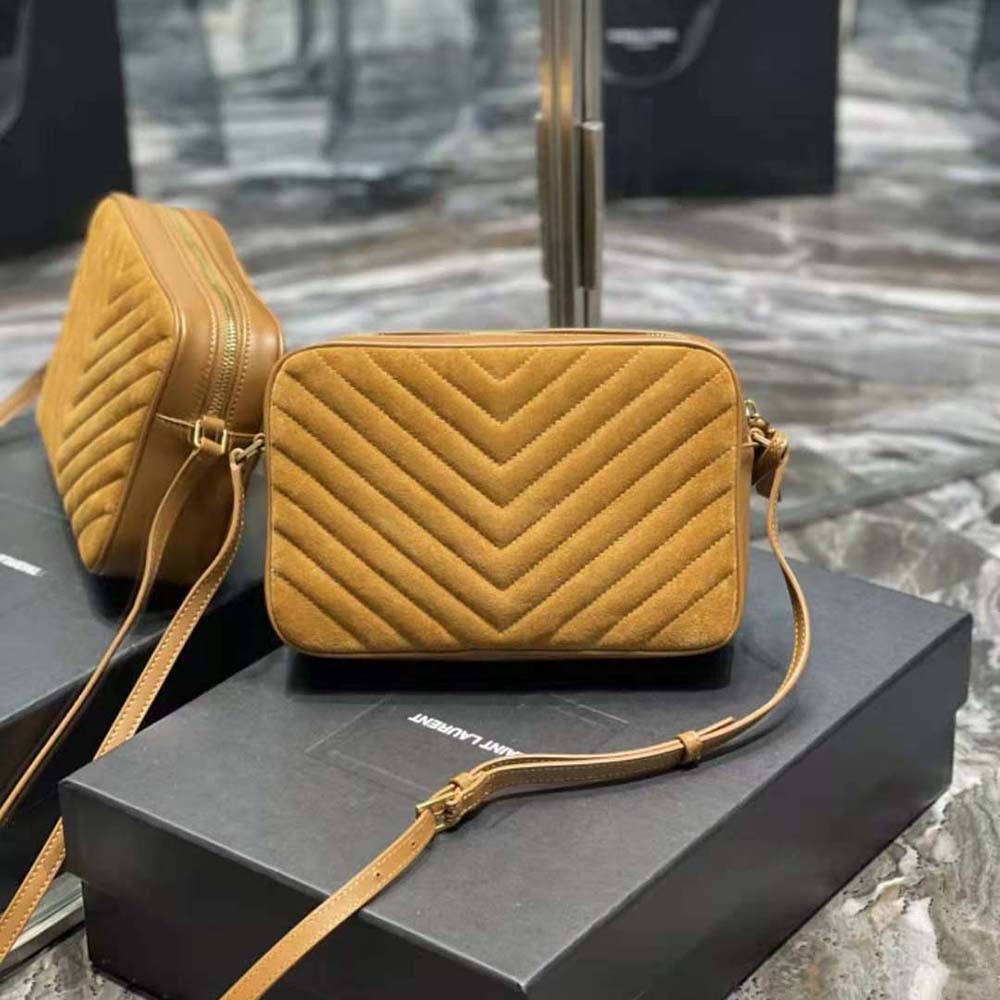 Saint Laurent YSL Women Lou Camera Bag in Quilted Suede and Smooth Leather - image 5