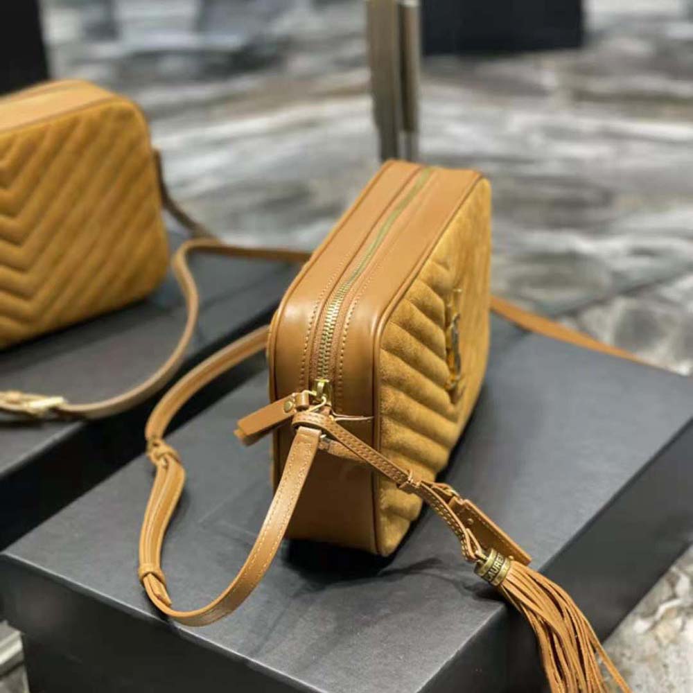 Saint Laurent YSL Women Lou Camera Bag in Quilted Suede and Smooth Leather - image 6